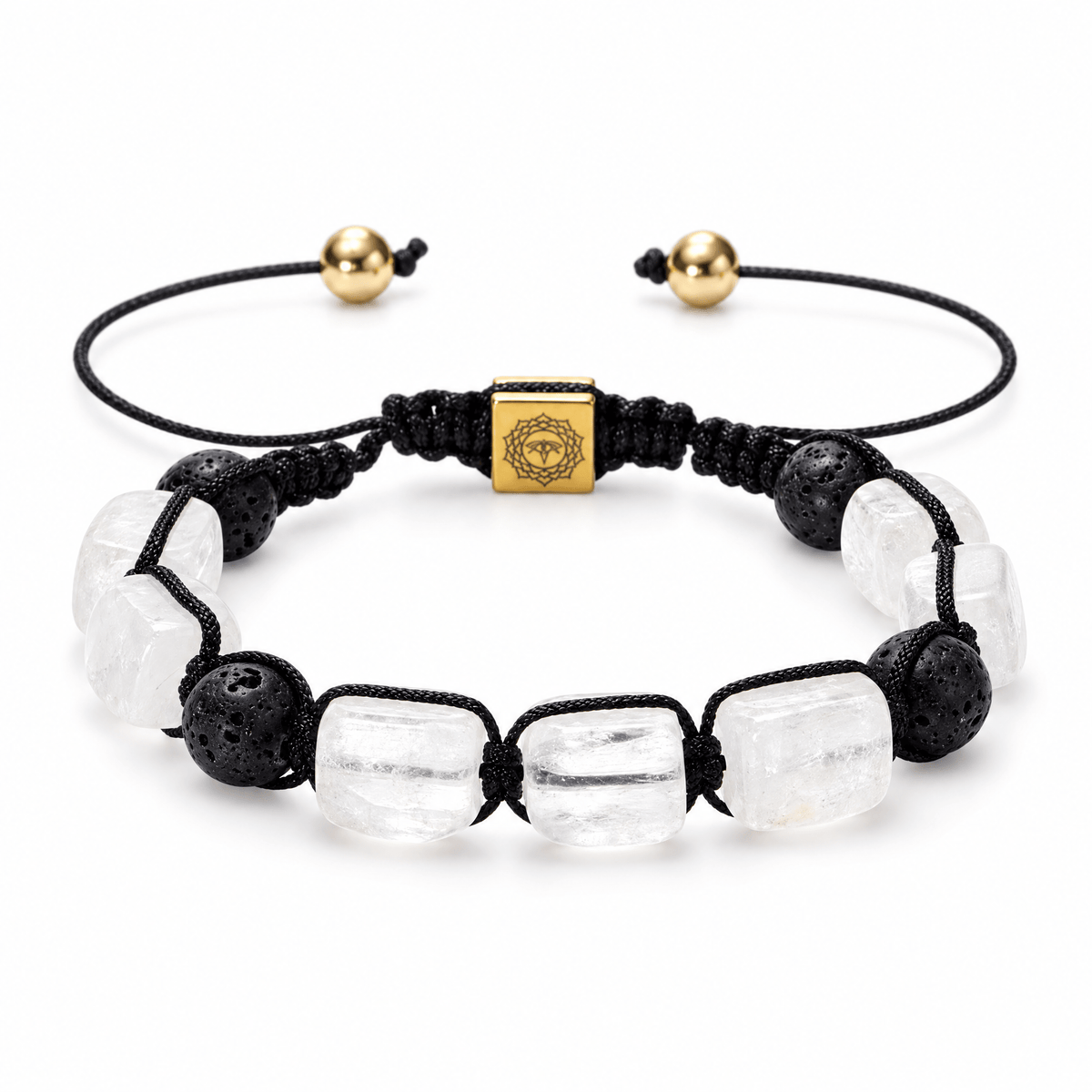 Packshot studio bracelet Solva Cristal, vue de face sur fond blanc.