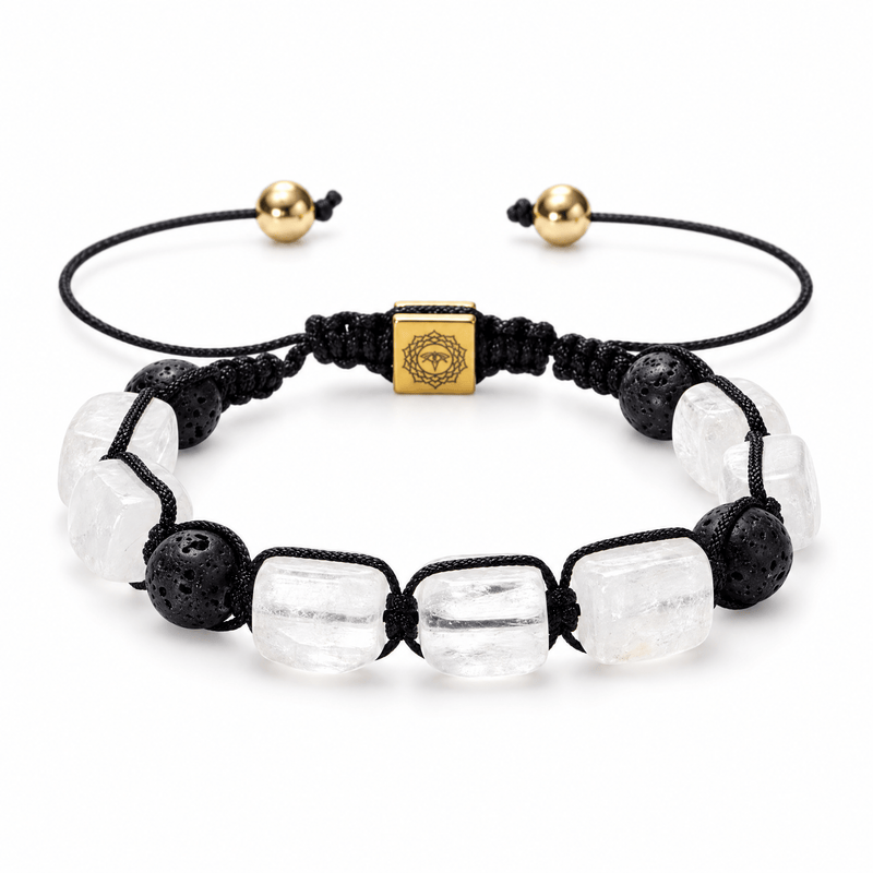Packshot studio bracelet Solva Cristal, vue de face sur fond blanc.
