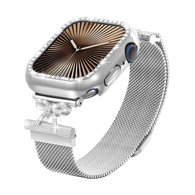 Bracelet chic et mignon, ruban noué, en acier inoxydable, pour Apple Watch, modèle Bima - La Boutique du Bracelet