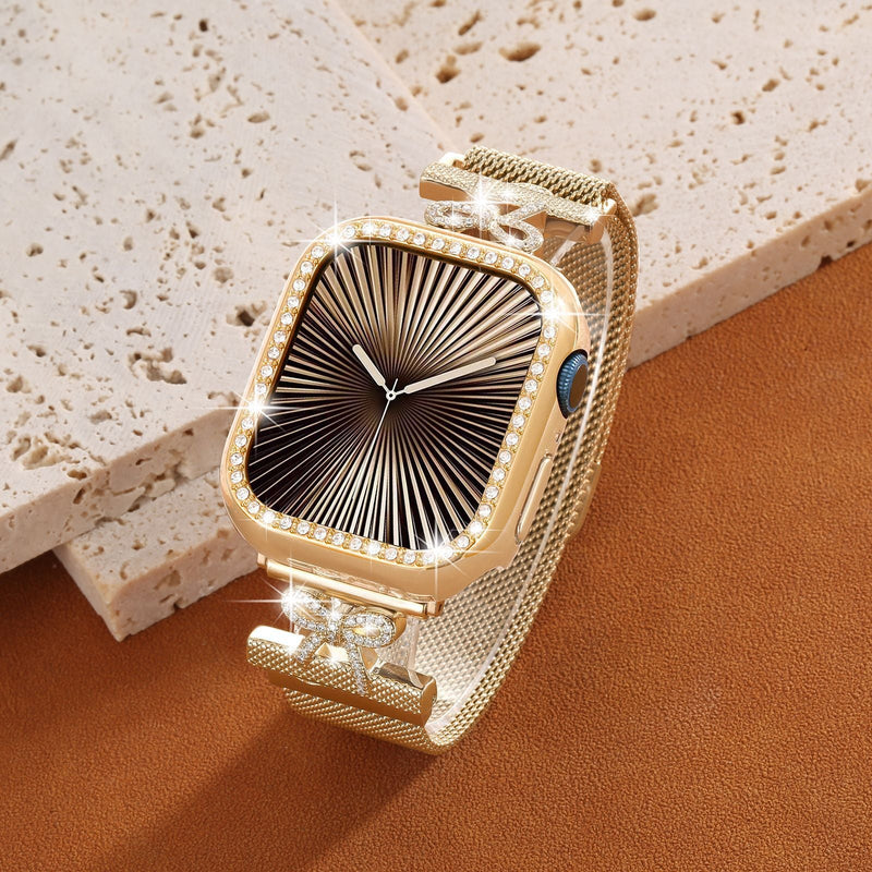 Bracelet chic et mignon, ruban noué, en acier inoxydable, pour Apple Watch, modèle Bima - La Boutique du Bracelet