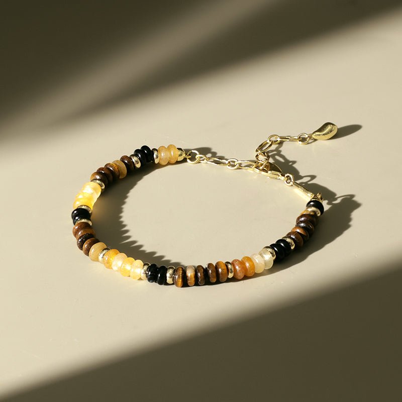 Bracelet chic, pierres précieuses style oeil de tigre, fines, pour femme, modèle Almire - La Boutique du Bracelet