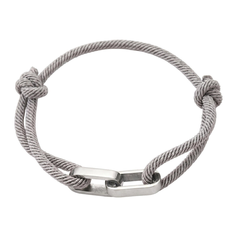 Adjustable Cord Bracelet, Customizable Stainless Steel, Personalized Engraved Jewelry, Unique Gift, Wrist Accessory, Pacore Model