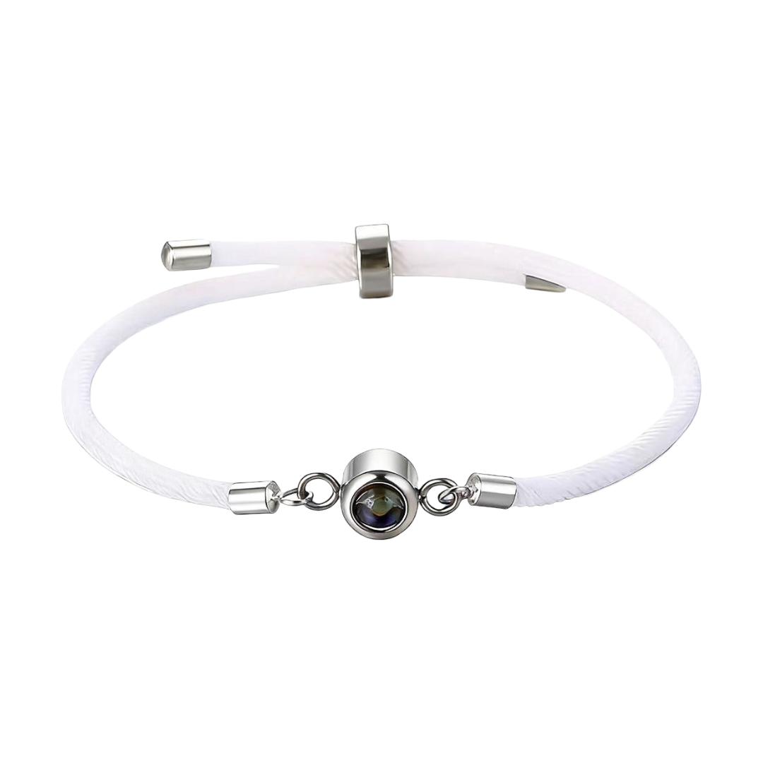 Personalisierbares Kordelarmband mit Fotoprojektion, vergoldet oder versilbert, Modell Lenzou