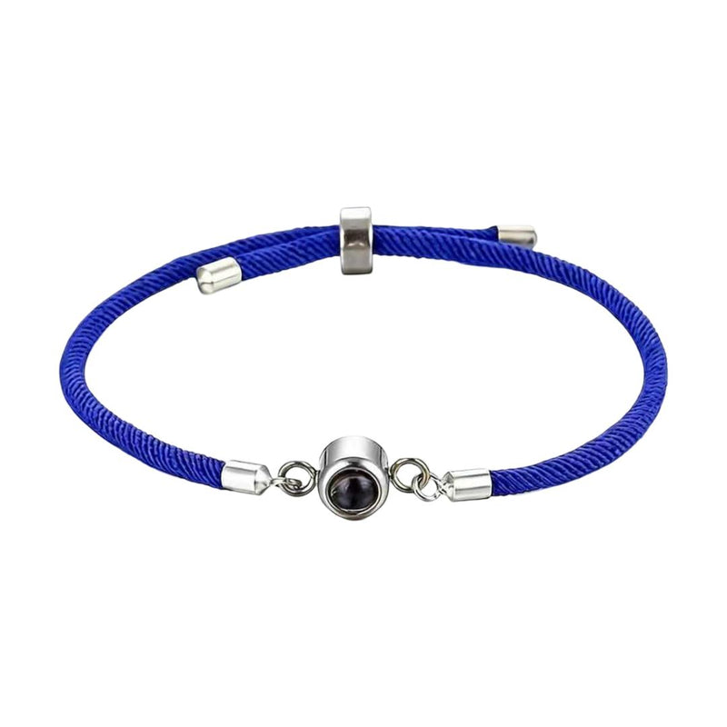Verstellbares Kordelarmband, personalisiertes Schmuckstück mit Foto, individuelles sentimentales Geschenk, minimalistisches Accessoire aus Edelstahl, persönliches Erinnerungsstück zum Tragen, Modell Lenzou