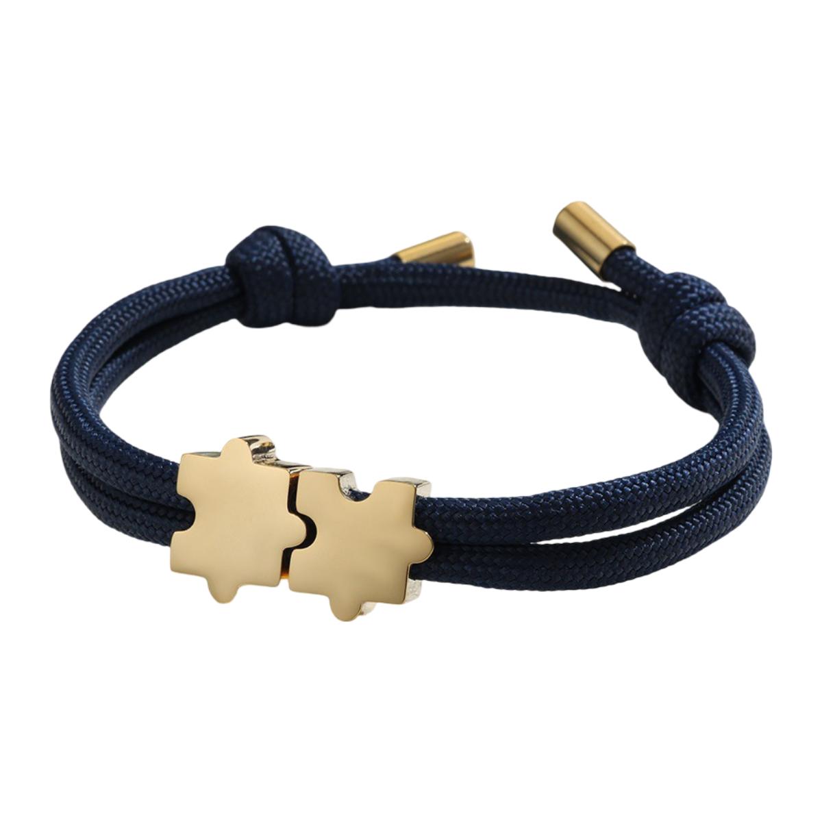 Bracelet paracorde ajustable, pendentif puzzle en acier personnalisable, modèle Pouzie