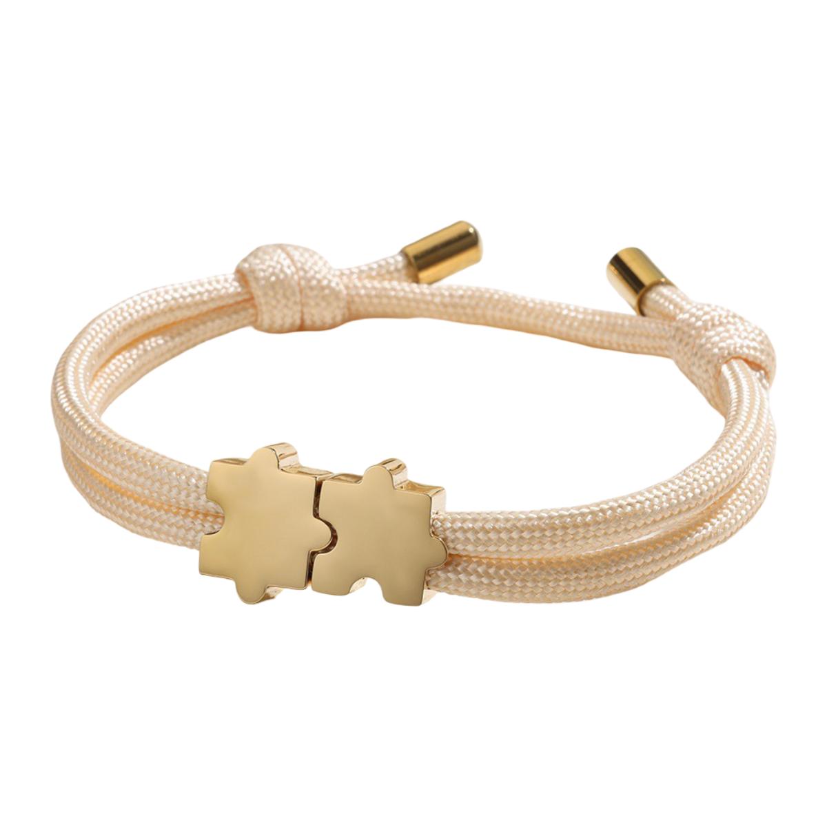 Bracelet paracorde ajustable, pendentif puzzle en acier personnalisable, modèle Pouzie