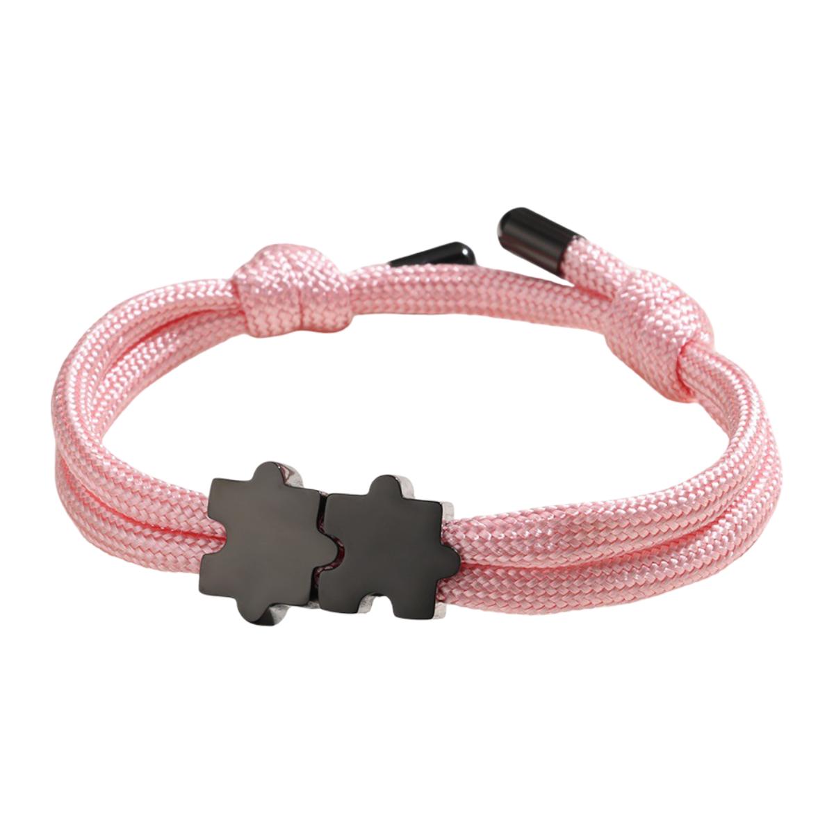Bracelet paracorde ajustable, pendentif puzzle en acier personnalisable, modèle Pouzie