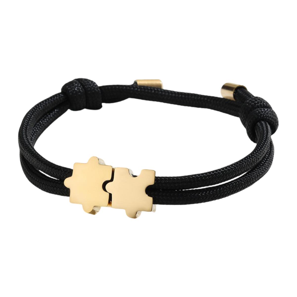 Bracelet paracorde ajustable, pendentif puzzle en acier personnalisable, modèle Pouzie