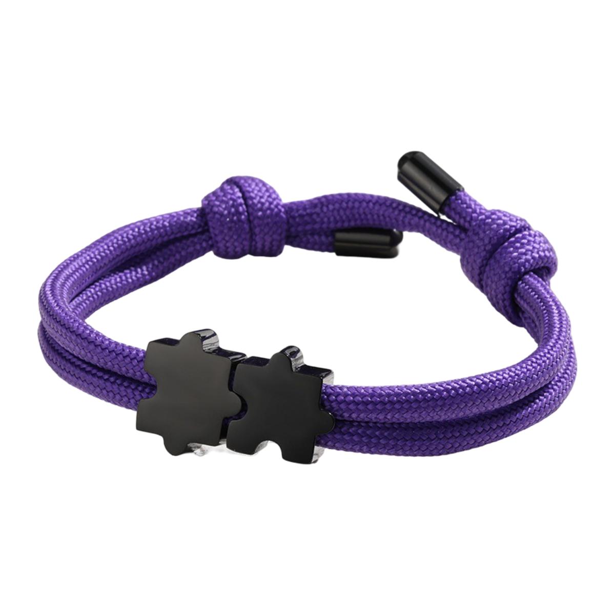 Bracelet paracorde ajustable, pendentif puzzle en acier personnalisable, modèle Pouzie