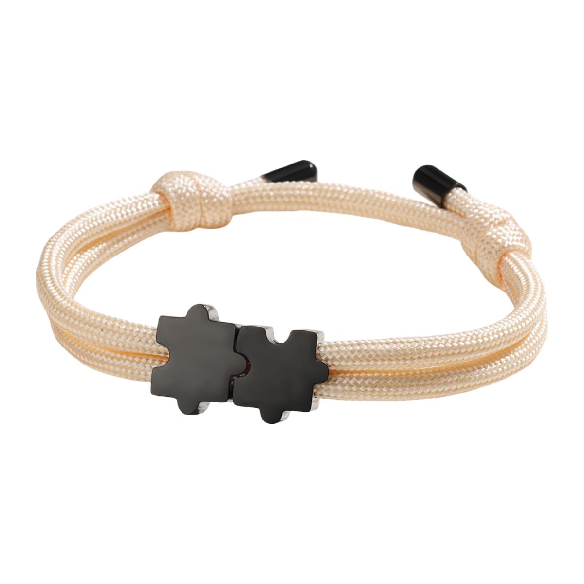 Bracelet paracorde ajustable, pendentif puzzle en acier personnalisable, modèle Pouzie