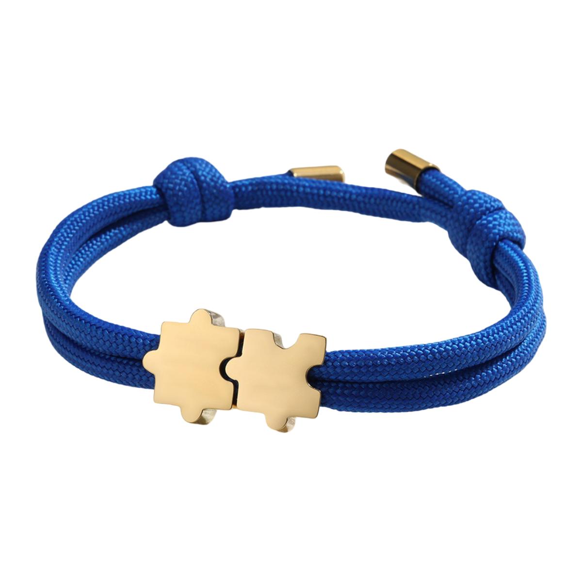 Bracelet paracorde ajustable, pendentif puzzle en acier personnalisable, modèle Pouzie