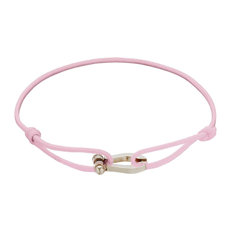 Adjustable Cord Bracelet, Stainless Steel Horseshoe, Minimalist Jewelry, Elegant Wrist Accessory, Perfect Gift, Ulrich Model