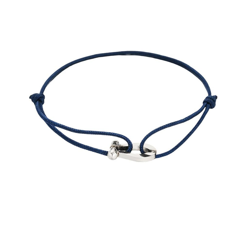 Adjustable Cord Bracelet, Stainless Steel Horseshoe, Minimalist Jewelry, Elegant Wrist Accessory, Perfect Gift, Ulrich Model