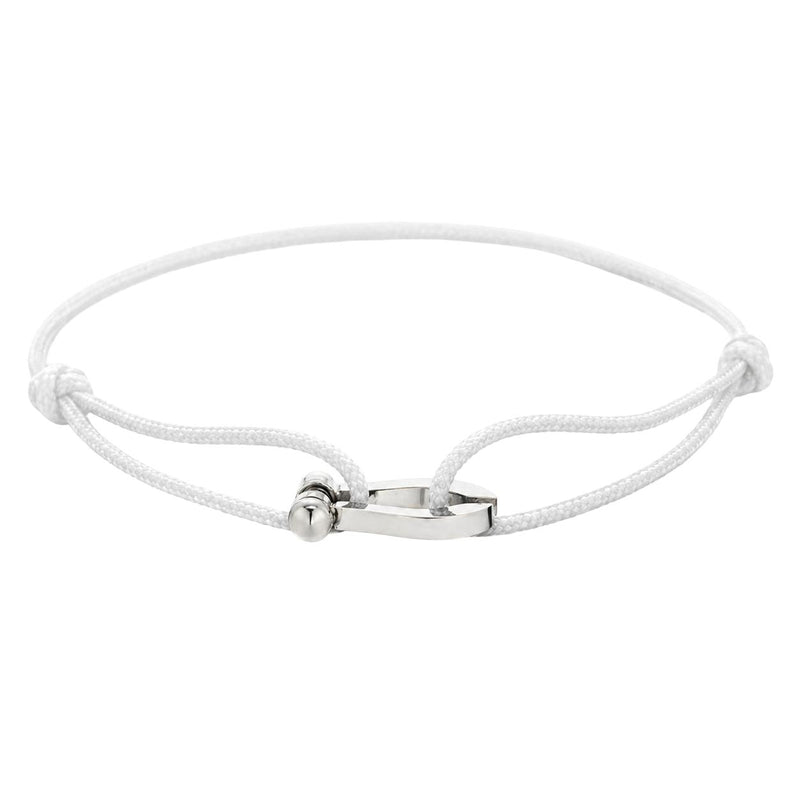 Adjustable Cord Bracelet, Stainless Steel Horseshoe, Minimalist Jewelry, Elegant Wrist Accessory, Perfect Gift, Ulrich Model