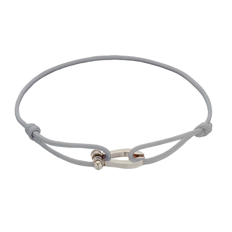 Adjustable Cord Bracelet, Stainless Steel Horseshoe, Minimalist Jewelry, Elegant Wrist Accessory, Perfect Gift, Ulrich Model
