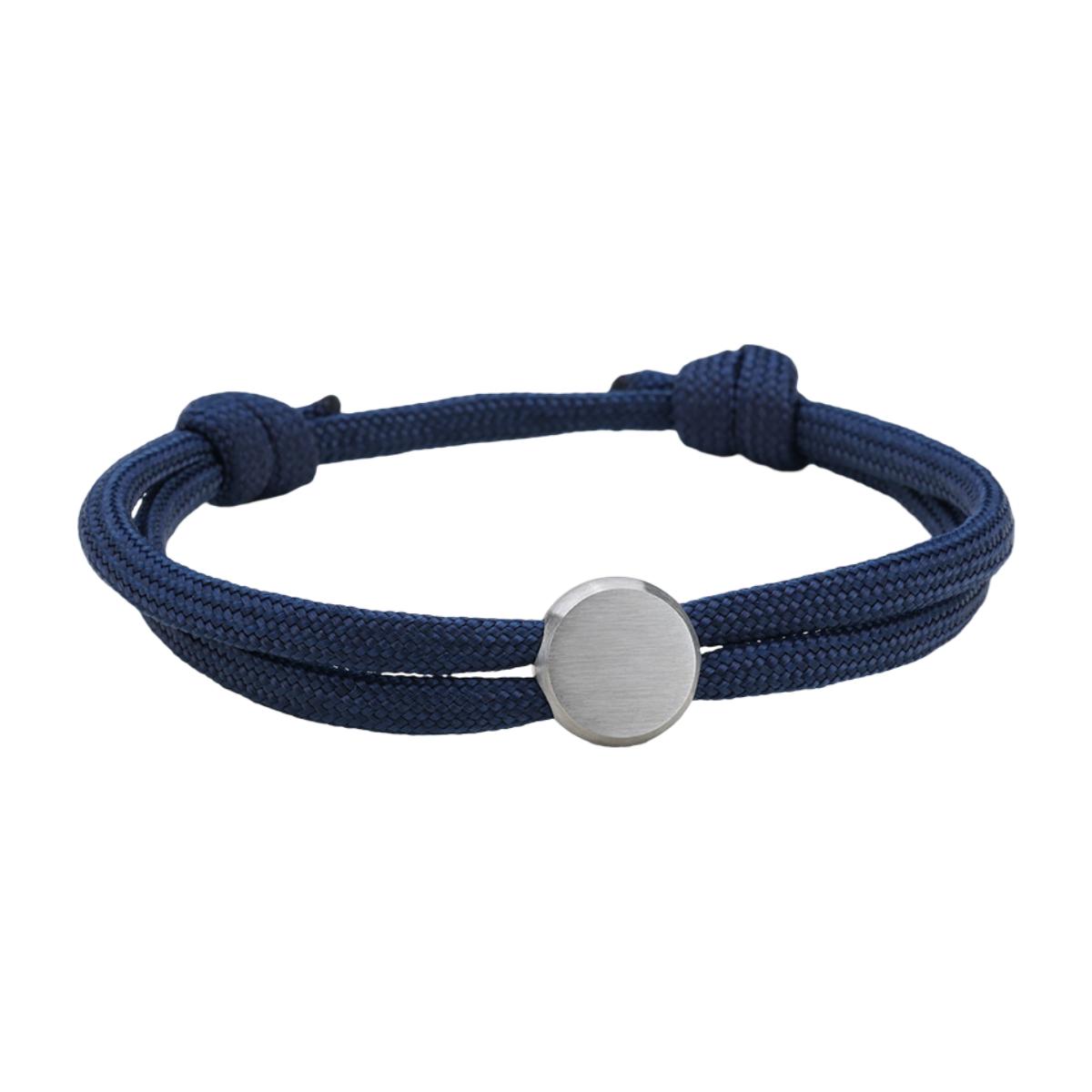 Bracelet Cordon Ajustable, Médaillon Acier Inoxydable, Bijou Personnalisable, Gravure Offerte, Cadeau Unique, modèle Marsin