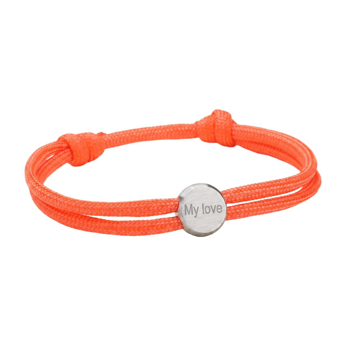 Bracelet Cordon Ajustable, Médaillon Acier Inoxydable, Bijou Personnalisable, Gravure Offerte, Cadeau Unique, modèle Marsin
