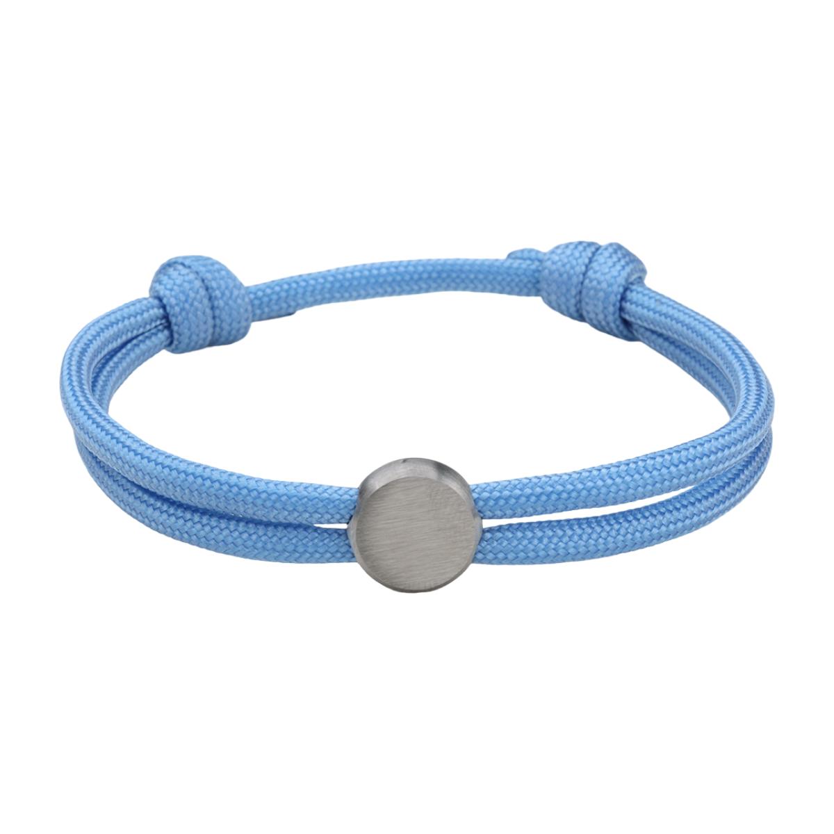 Bracelet Cordon Ajustable, Médaillon Acier Inoxydable, Bijou Personnalisable, Gravure Offerte, Cadeau Unique, modèle Marsin