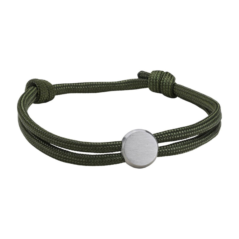 Bracelet Cordon Ajustable, Médaillon Acier Inoxydable, Bijou Personnalisable, Gravure Offerte, Cadeau Unique, modèle Marsin