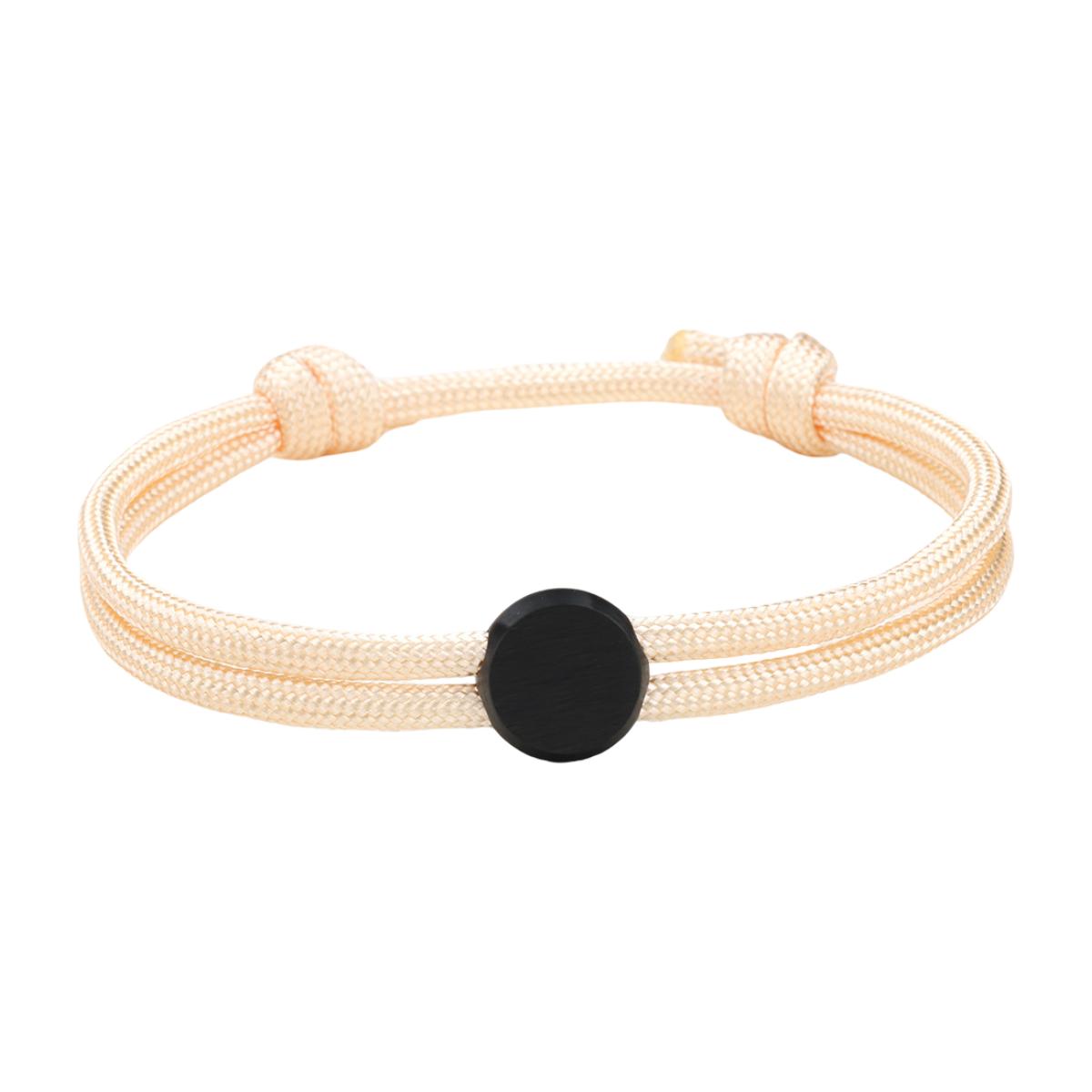 Bracelet Cordon Ajustable, Médaillon Acier Inoxydable, Bijou Personnalisable, Gravure Offerte, Cadeau Unique, modèle Marsin
