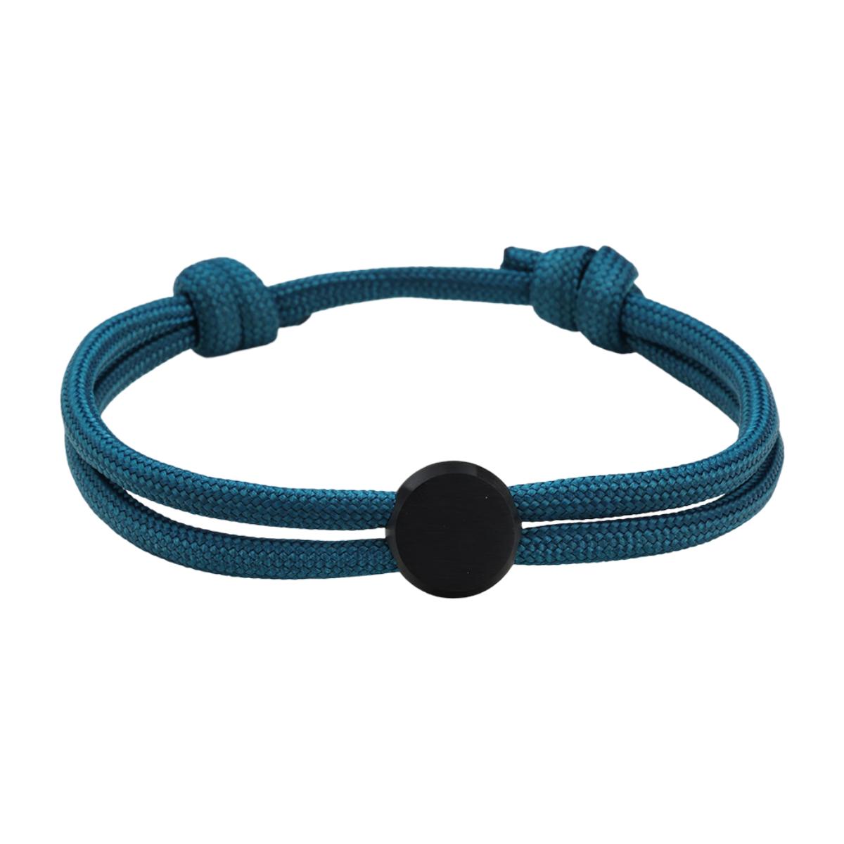Bracelet Cordon Ajustable, Médaillon Acier Inoxydable, Bijou Personnalisable, Gravure Offerte, Cadeau Unique, modèle Marsin