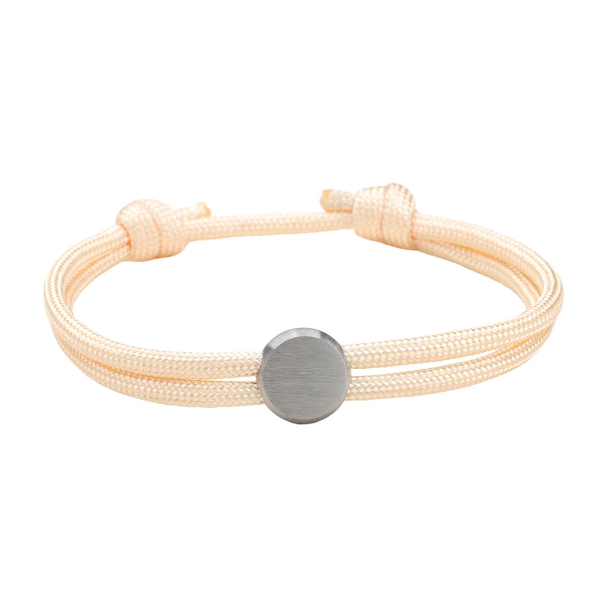 Bracelet Cordon Ajustable, Médaillon Acier Inoxydable, Bijou Personnalisable, Gravure Offerte, Cadeau Unique, modèle Marsin