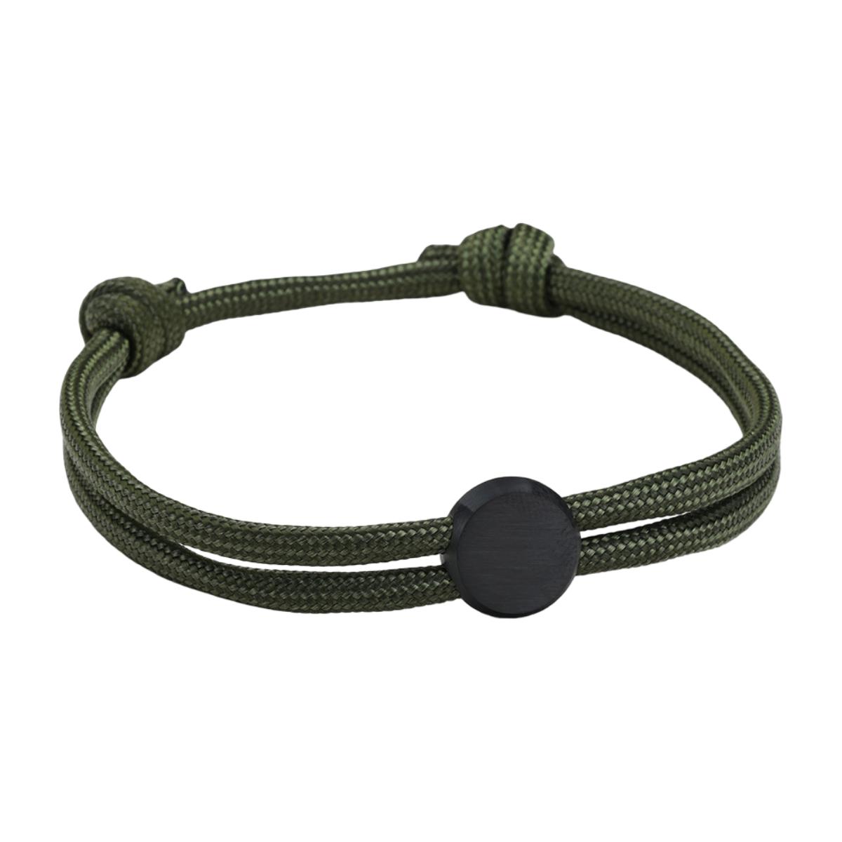 Bracelet Cordon Ajustable, Médaillon Acier Inoxydable, Bijou Personnalisable, Gravure Offerte, Cadeau Unique, modèle Marsin