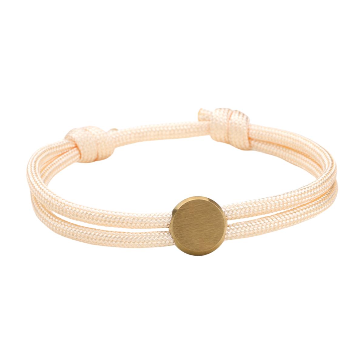 Bracelet Cordon Ajustable, Médaillon Acier Inoxydable, Bijou Personnalisable, Gravure Offerte, Cadeau Unique, modèle Marsin