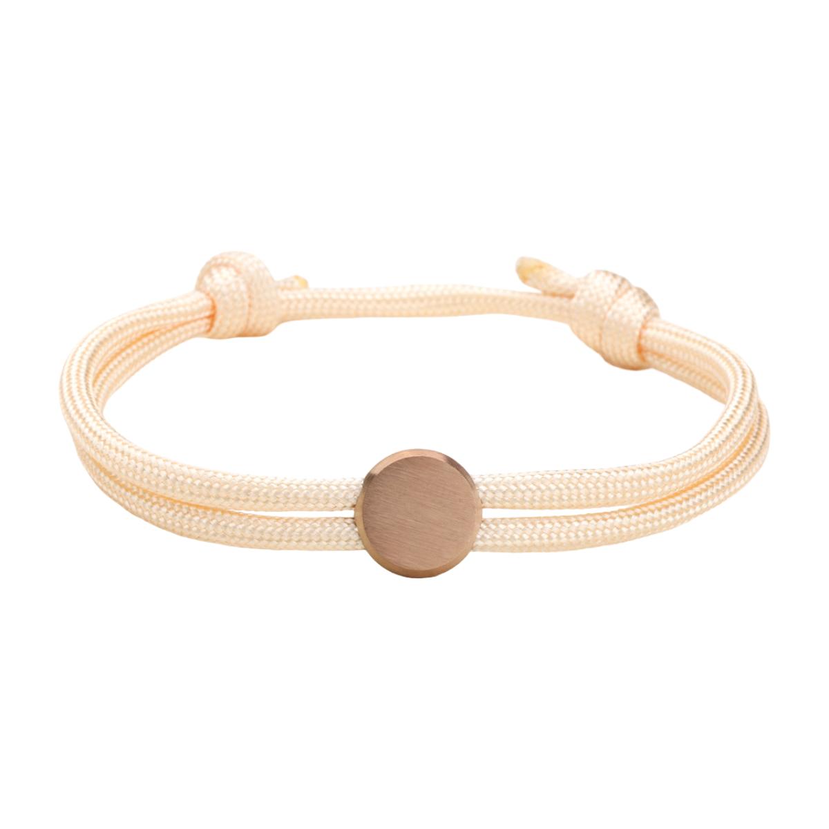 Bracelet Cordon Ajustable, Médaillon Acier Inoxydable, Bijou Personnalisable, Gravure Offerte, Cadeau Unique, modèle Marsin