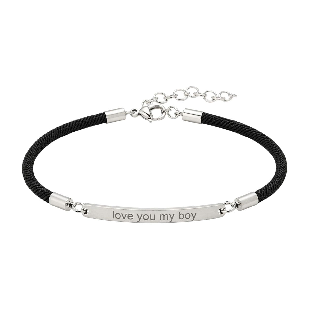 Verstellbares Kordelarmband, gravierbare Edelstahlplatte, personalisiertes Schmuckstück für Damen und Herren, einzigartiges maßgefertigtes Geschenk, tägliches Accessoire fürs Handgelenk, Modell Simz