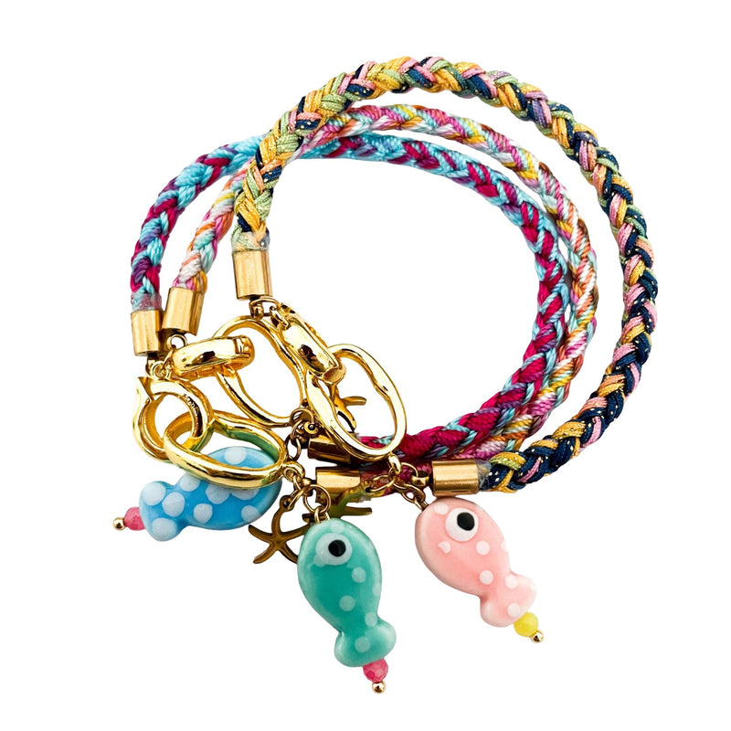 Bracelet cordon, aux multiples charms de la mer, en acier inoxydable, pour femme, modèle Tilya - La Boutique du Bracelet