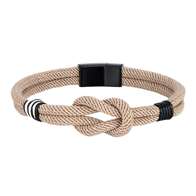 Kordelarmband Bretagne, Seemannsknoten, bretonische Farben, Schwarz und Weiß, Modell Malo
