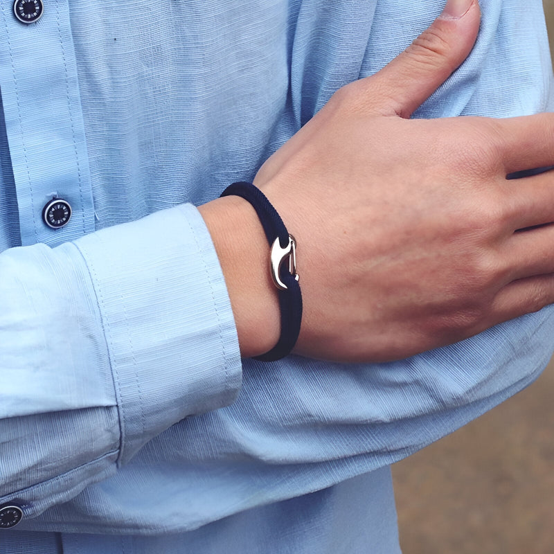 Pulsera de cordón ajustable con mosquetón para hombre, modelo Willy