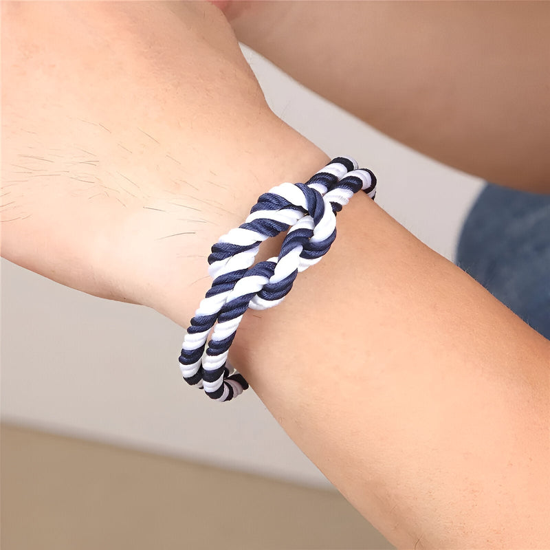 Bracelet cordon, noeud, doux et épais, modèle Timéo