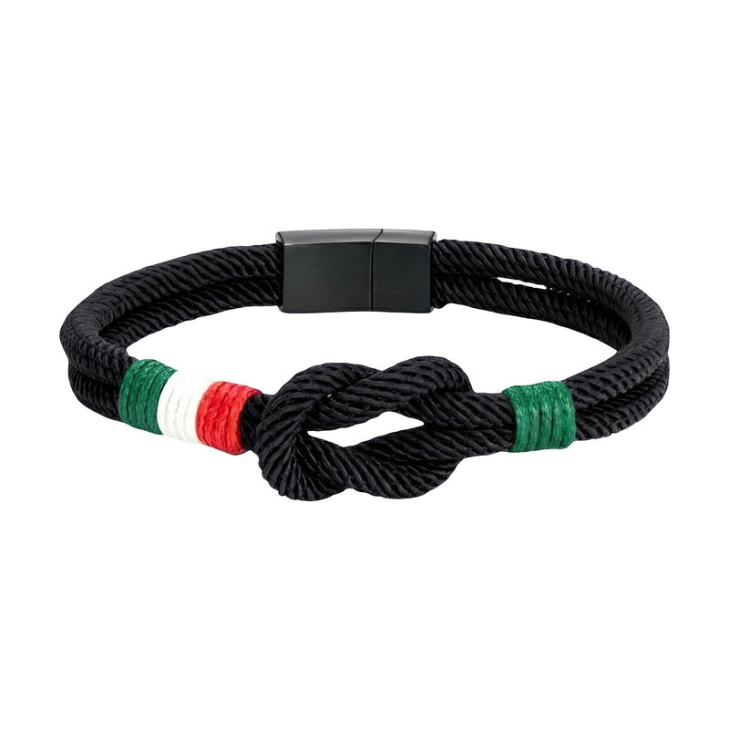 Pulseira de cordão, nó marinheiro, bandeira italiana, modelo Gino