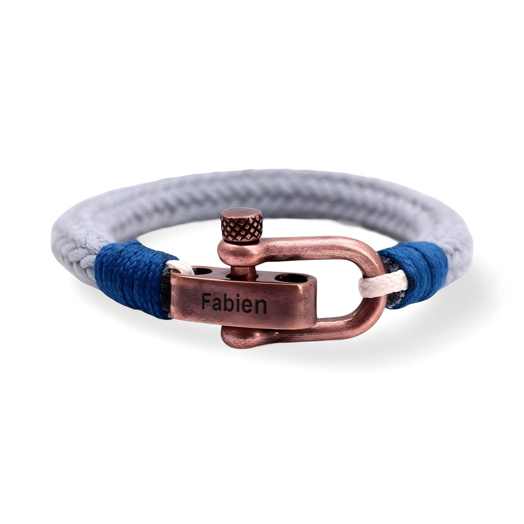 Bracelet cordon personnalisé, à mousqueton, pour homme, modèle Rodrigo - La Boutique du Bracelet
