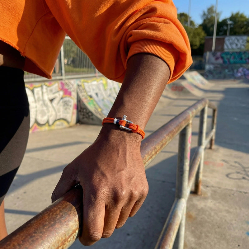 Pulseira de cordão para homem, manilha em aço inoxidável, modelo Lauriano