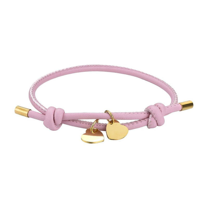 Bracelet cuir avec charm cœur personnalisable, en acier inoxydable, amour défini, modèle Malove