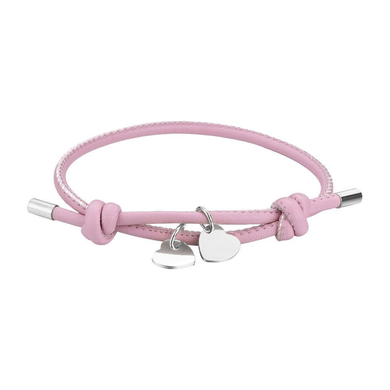 Bracelet cuir avec charm cœur personnalisable, en acier inoxydable, amour défini, modèle Malove