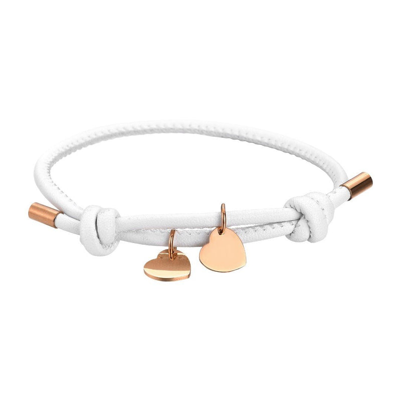 Bracelet cuir avec charm cœur personnalisable, en acier inoxydable, amour défini, modèle Malove
