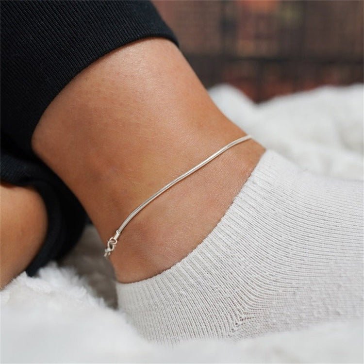 Tobillera de acero inoxidable, malla serpiente, para mujer, modelo Sigou