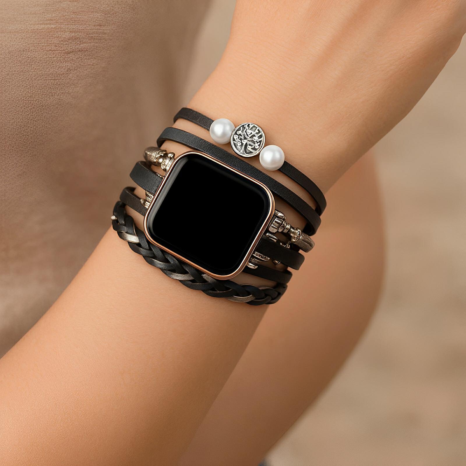 Bracelet de montre connectée, Apple Watch, arbre de vie, pour femme, modèle Ténecia - La Boutique du Bracelet