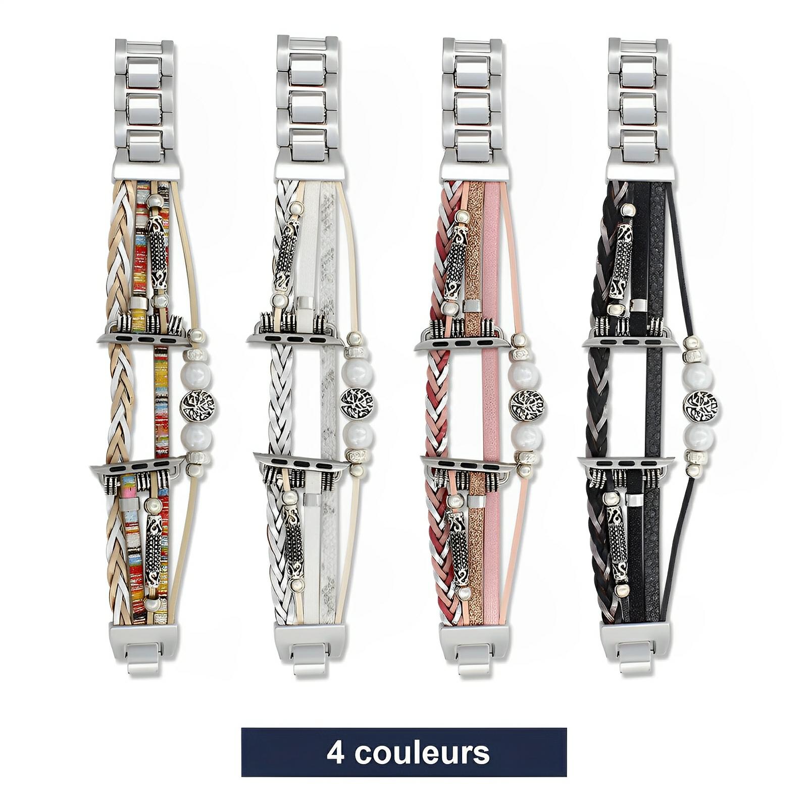 Bracelet de montre connectée, Apple Watch, arbre de vie, pour femme, modèle Ténecia - La Boutique du Bracelet