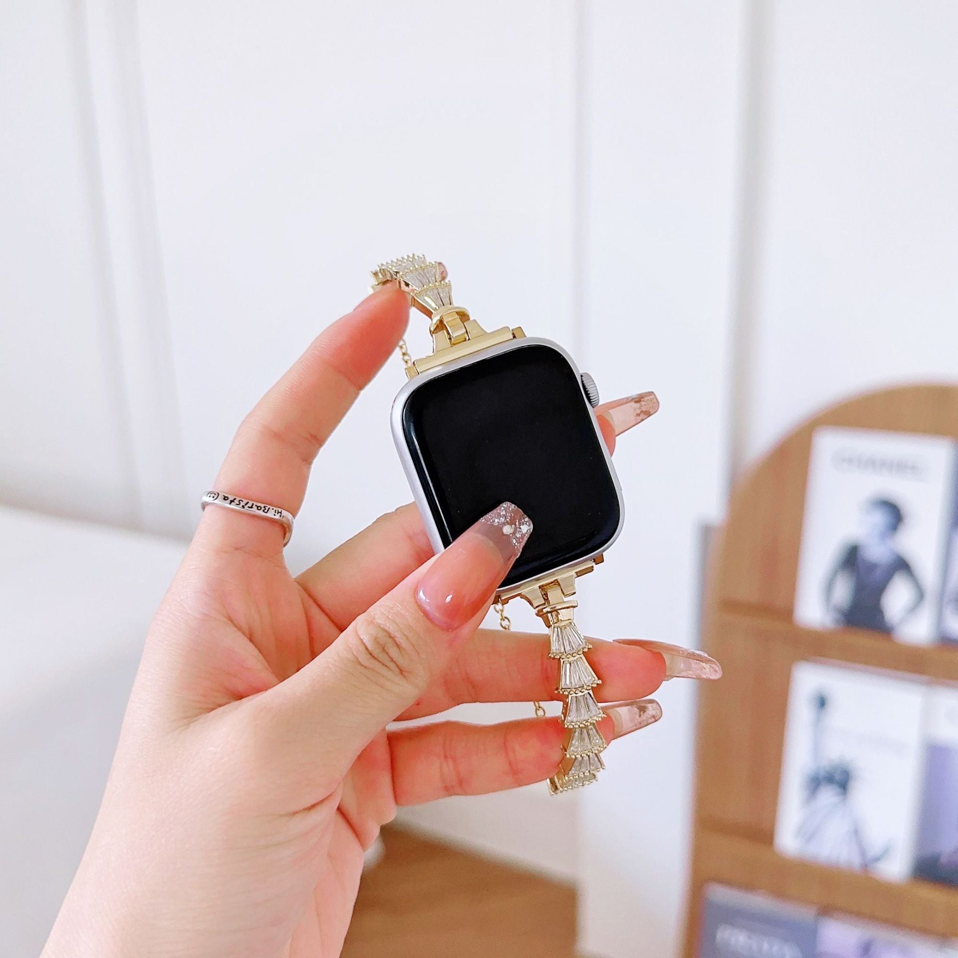 Bracelet de montre connectée, Apple Watch, en acier inoxydable, pour femme, modèle Ofelia - La Boutique du Bracelet