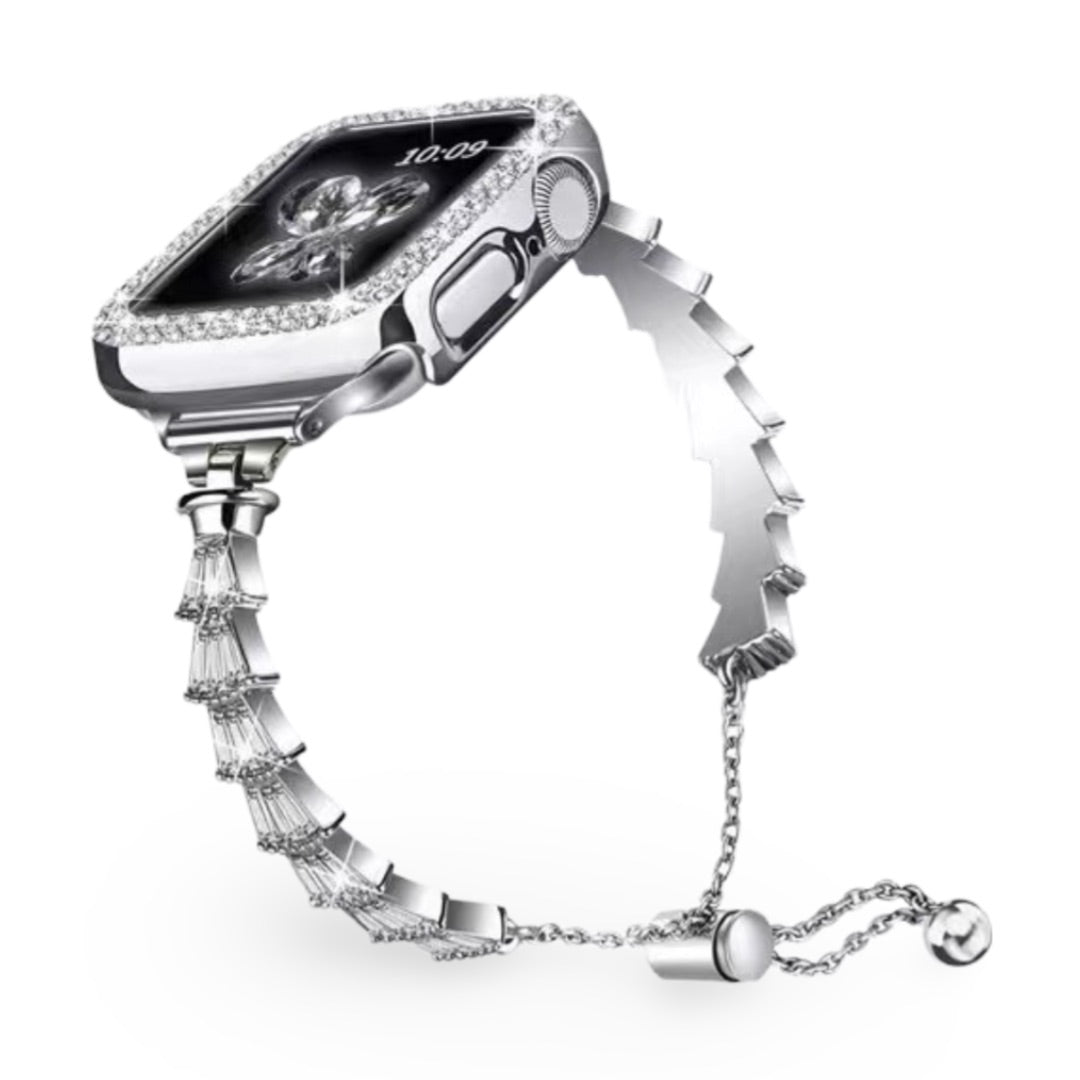 Bracelet de montre connectée, Apple Watch, en acier inoxydable, pour femme, modèle Ofelia - La Boutique du Bracelet