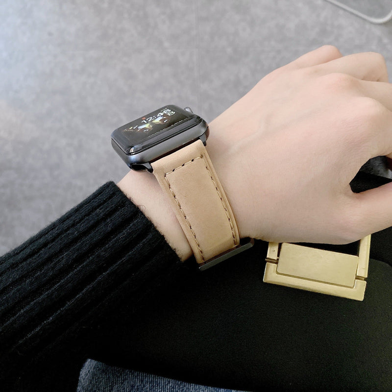 Pulsera Apple Watch de cuero para mujer, modelo Brae