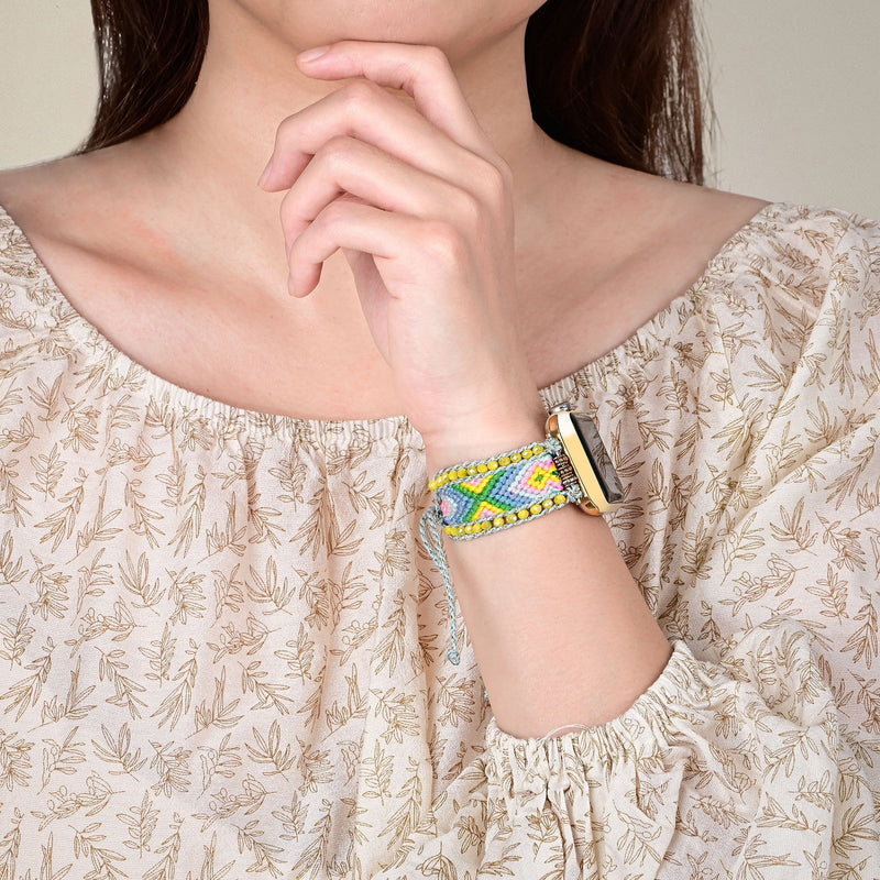 Pulsera para Apple Watch, de nailon y cristal, para mujer, modelo Taelon