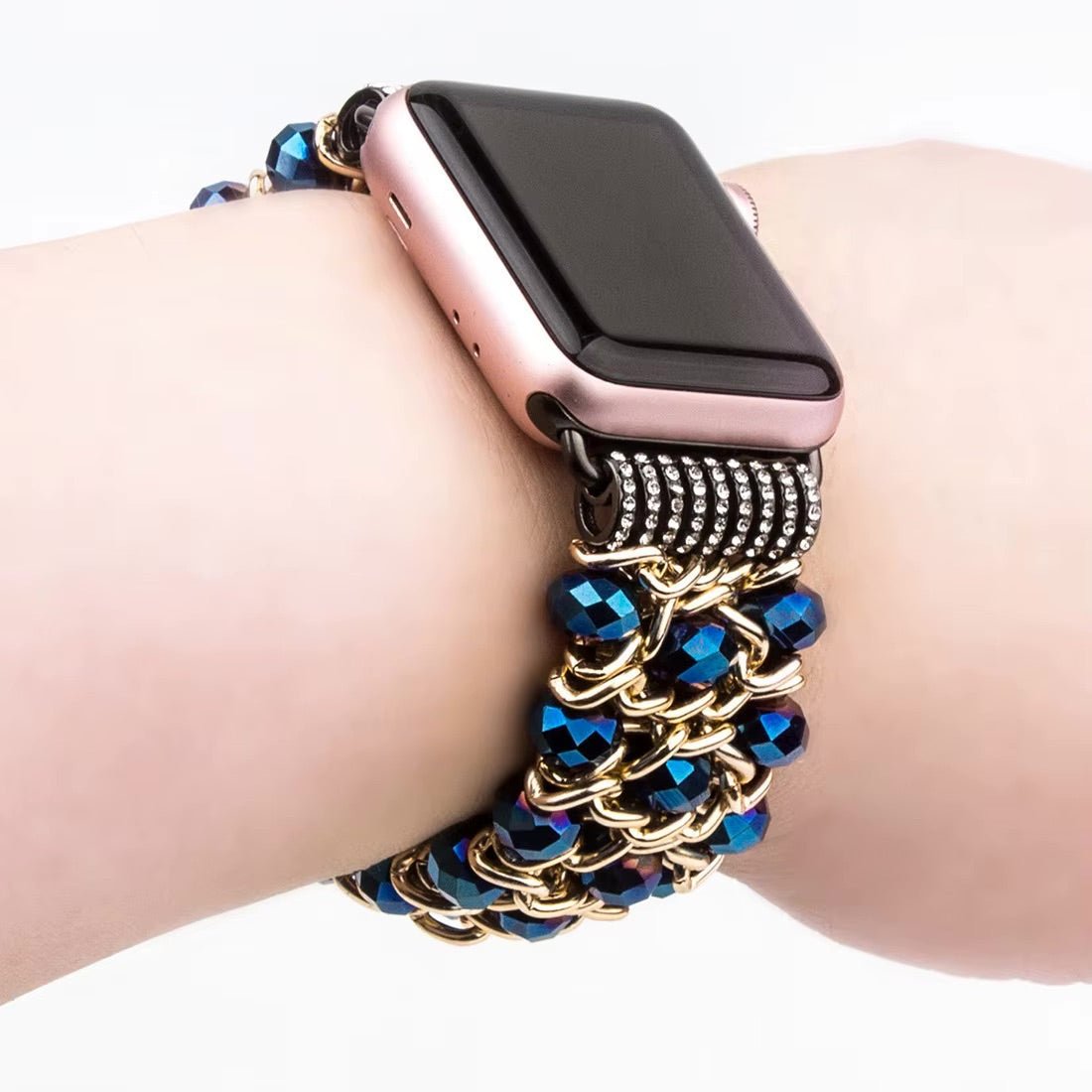 Bracelet de montre connectée, Apple Watch, en perles de cristal, pour femme, modèle Crisis - La Boutique du Bracelet