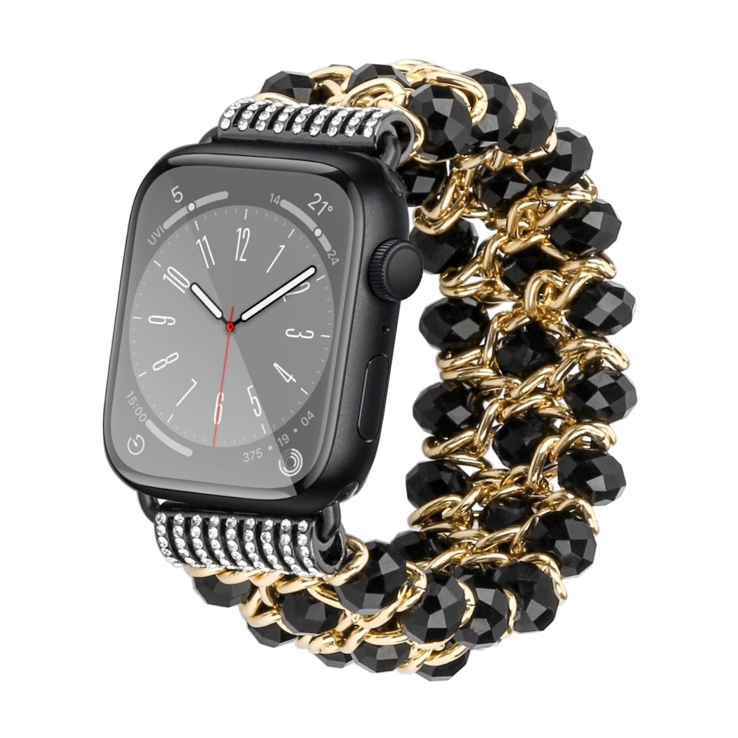 Bracelet de montre connectée, Apple Watch, en perles de cristal, pour femme, modèle Crisis - La Boutique du Bracelet