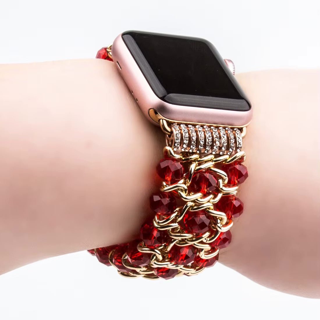 Bracelet de montre connectée, Apple Watch, en perles de cristal, pour femme, modèle Crisis - La Boutique du Bracelet